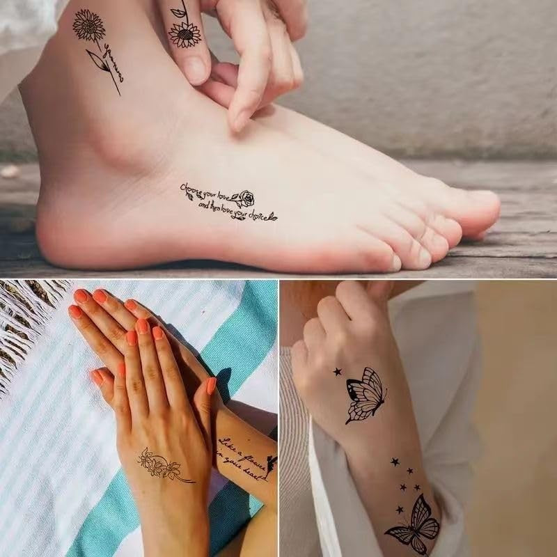 Set 30 Tatuaje Temporare, Flippy, pe Baza de Apa, Model 1, Negru