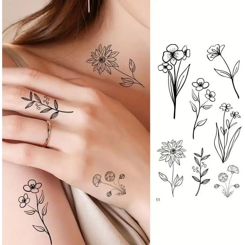Set 30 Tatuaje Temporare, Flippy, pe Baza de Apa, Model 1, Negru