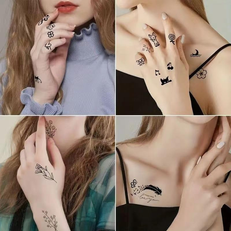 Set 30 Tatuaje Temporare, Flippy, pe Baza de Apa, Model 1, Negru