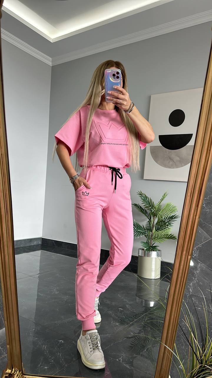 Set pantaloni si bluza cu coroana 4090
