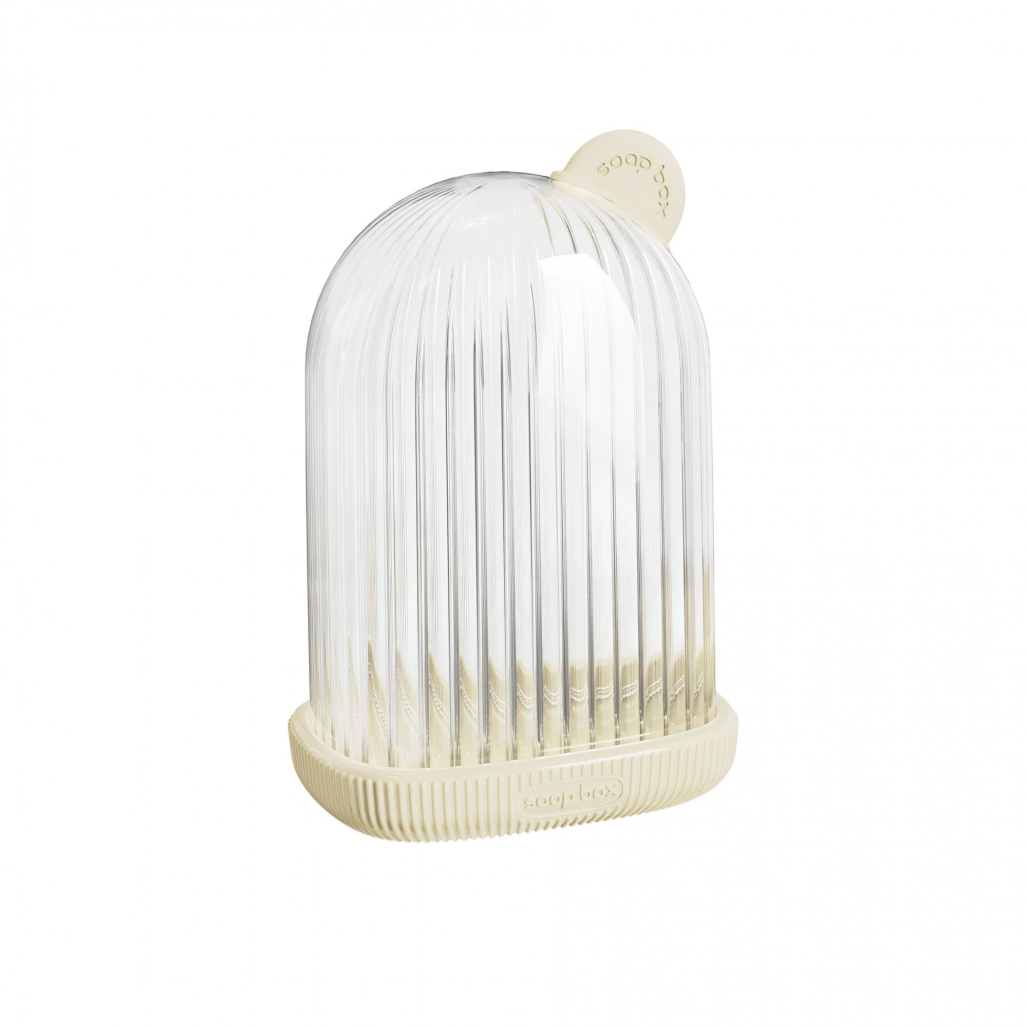 Sapuniera de Calatorie, Flippy, Suport pentru Sapun cu Scurgere a Apei, Recipient cu Capac Depozitare, Savoniera pentru Baie, 12.6x6.1x8.4cm, Crem