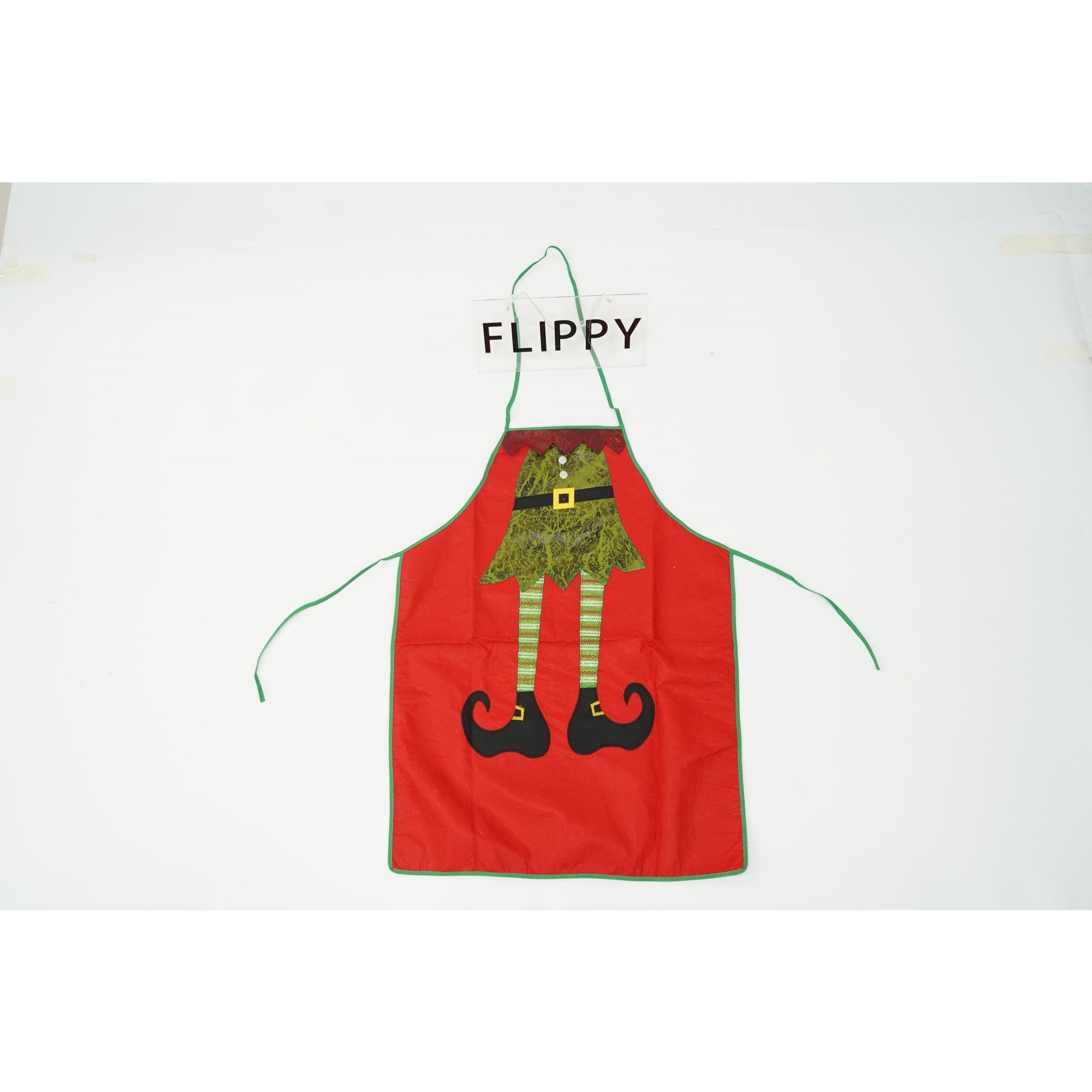 Sort Craciun, Flippy, cu model de elf, rosu, pentru adulti, poliester