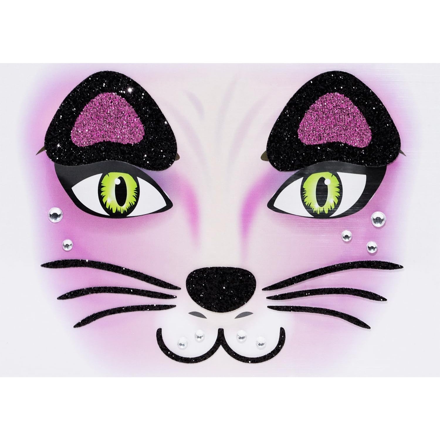 Sticker Temporar pentru Fata, Flippy, pentru Machiaj, Face Art, Halloween, Teatru, Model Pisica, Mov