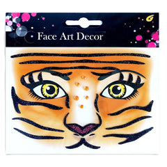 Sticker Temporar pentru Fata, Flippy, pentru Machiaj, Face Art, Halloween, Teatru, Model Tigru, Maro