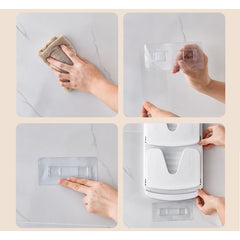 Suport de Bucatarie, Flippy, pentru Capace/Tocatoare, din Plastic, Colectare Apa Scursa, Montare fara Perfoarare, 33.3 x 20.7 x 3.5 cm, Alb