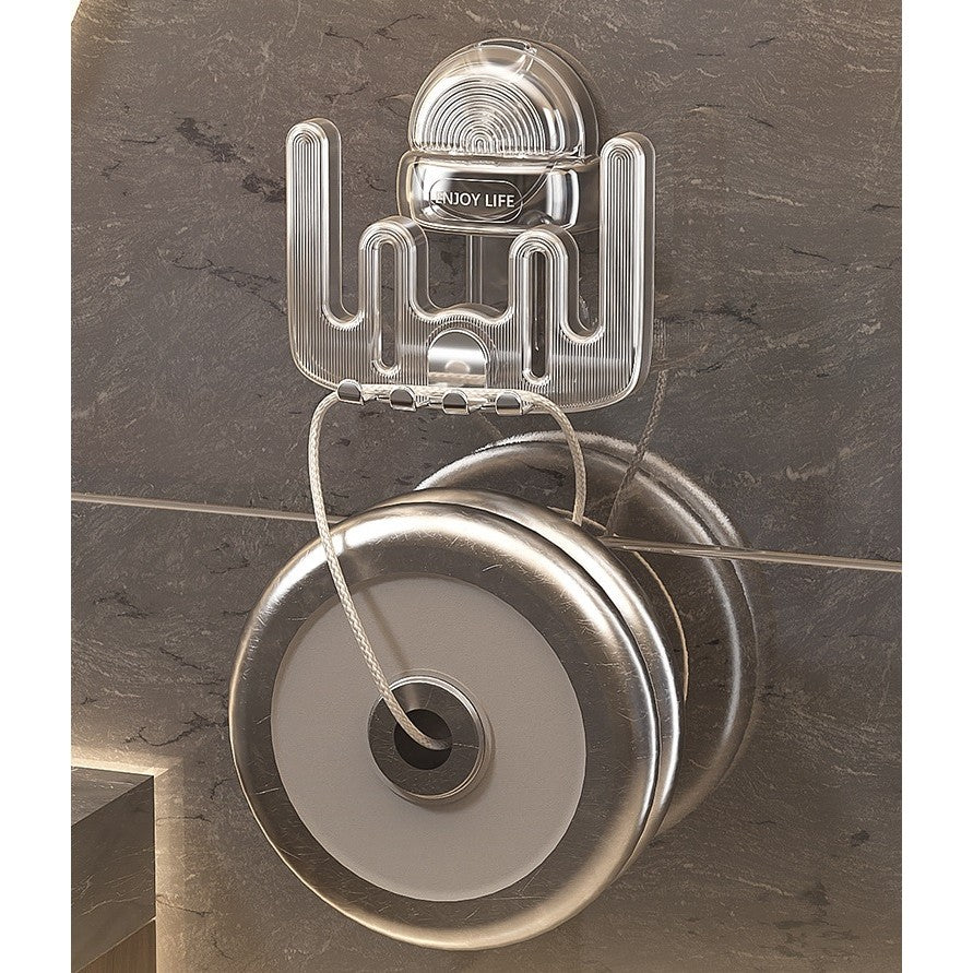 Suport Multifunctional Dublu, Pahar si Suport pentru Periuta de Dinti, Flippy, Plastic, 11 cm x 11.5 cm, Transparent