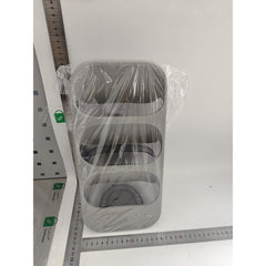 Suport - Organizator pentru Tacamuri, Flippy, 3 Compartimente, Suport pentru Cosmetica, Ustensile, Material PP Durabil, 33 x 16 x 15 cm Gri