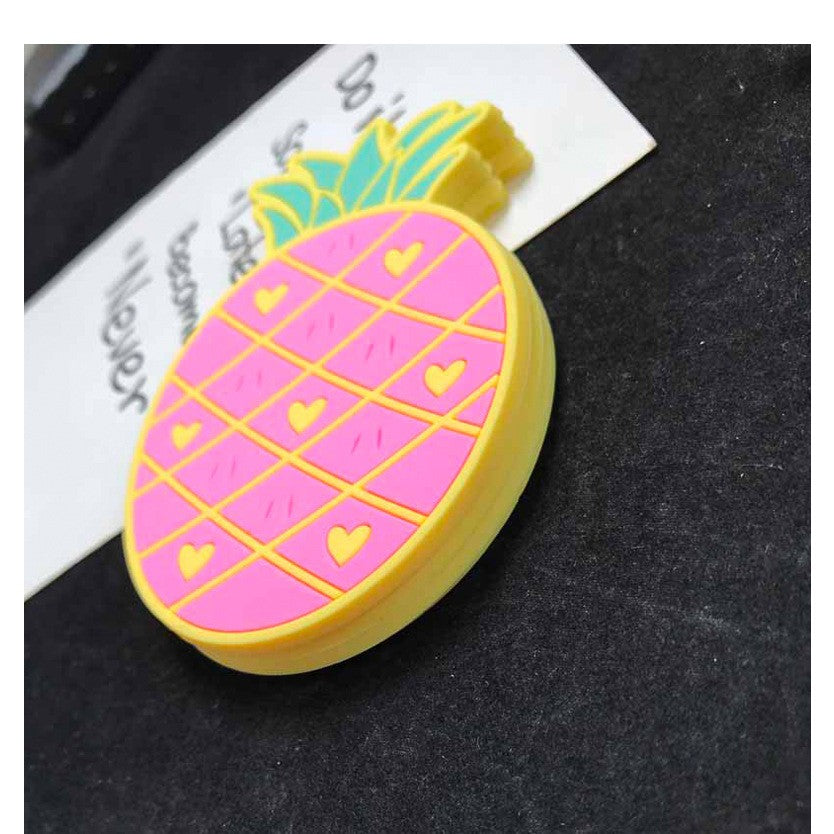Suport pentru Pahar, Flippy, Model Ananas, din PVC, 12 x 9 cm, Rezistent la Caldura, Roz
