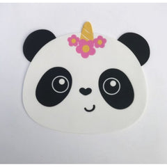 Suport pentru Pahar, Flippy, Model Urs Panda, din PVC, 18.5x16 cm, Rezistent la Caldura, Alb/Negru