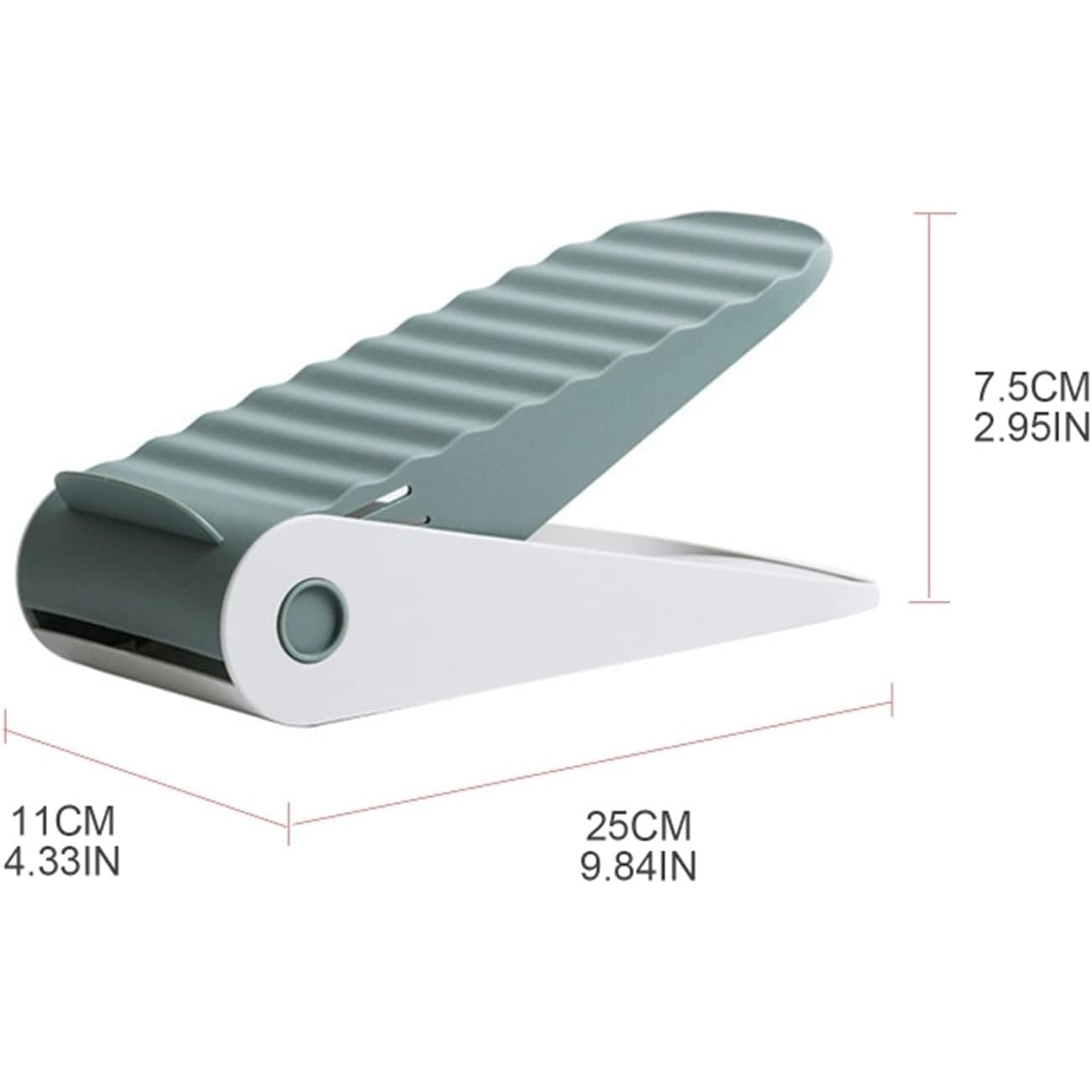 Suport pentru Pantofi, Flippy, cu Două Straturi, Organizator, Antiderapant și Durabil, Inălțime Reglabilă, 25.5x11x7.5 cm, Verde, 150 g