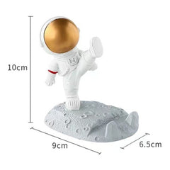 Suport pentru Telefon, Flippy, Suport de Birou pentru Telefon, Suport Telefon pentru Copii, Model Astronaut, Model 1, 9 x 10 x 6.5 cm, Plastic, Alb