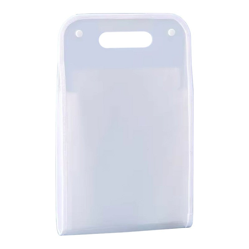 Suport Vertical pentru Hartii A4, Flippy, Suport Portabil pentru Hartie A4 cu Maner, PP, pentru Depozitare Hartii si Documente, 37x24.3 cm Alb