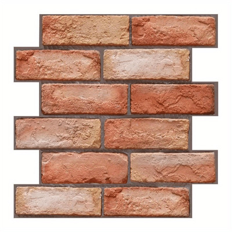 Set 10 x Placi Tapet Autocolant 3D cu Imitatie de Caramida, pentru Perete Bucatarie Sufragerie, Usor de Curatat, Rezistent la Apa, Autoadeziv, 30x30 cm, Maro