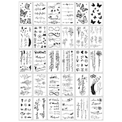 Set 30 Tatuaje Temporare, Flippy, pe Baza de Apa, Model 5, Negru