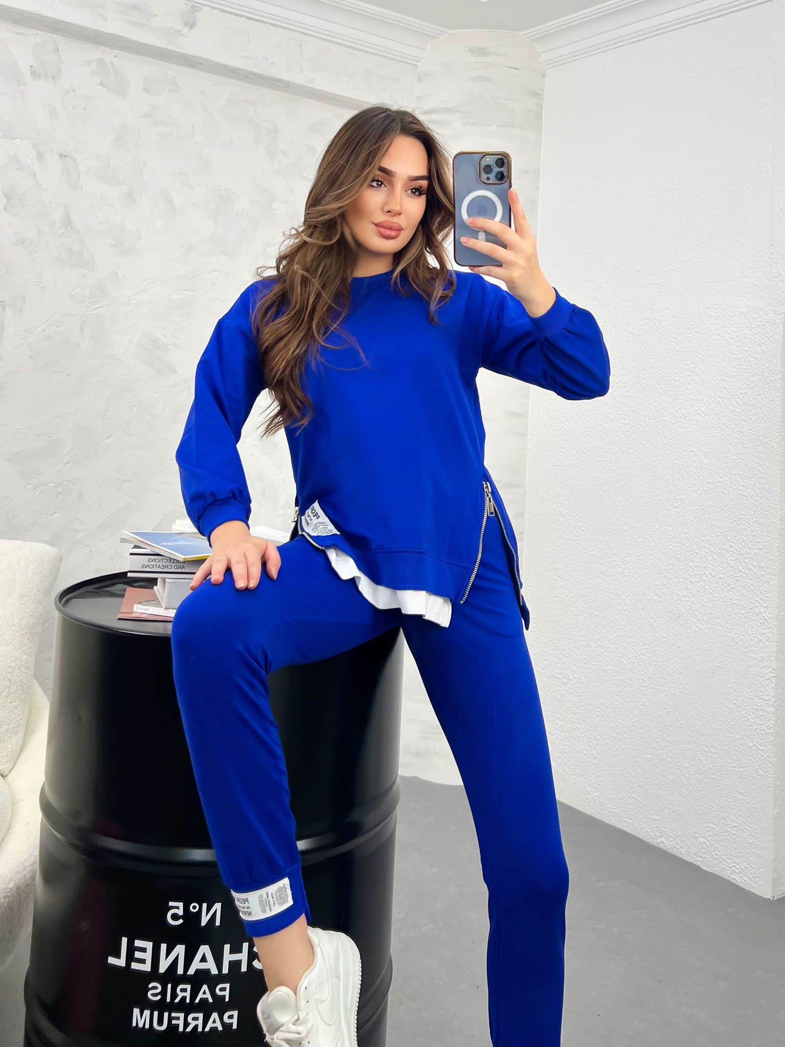 Trening dama bumbac cu fermoar lateral People 3422
