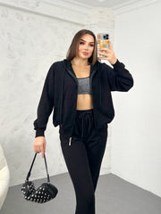 Trening dama bumbac cu fermoar 3878