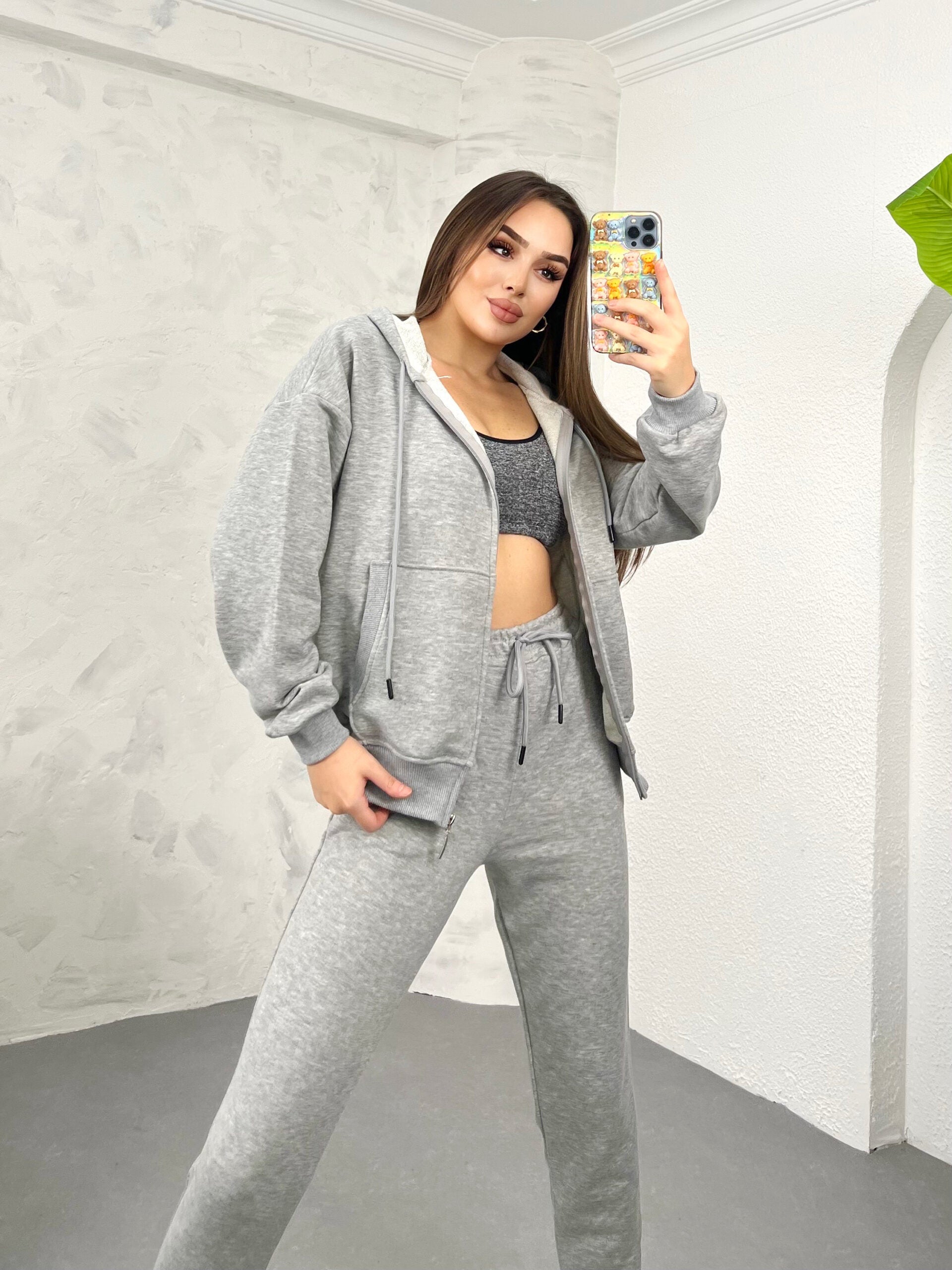 Trening dama bumbac cu fermoar 3878
