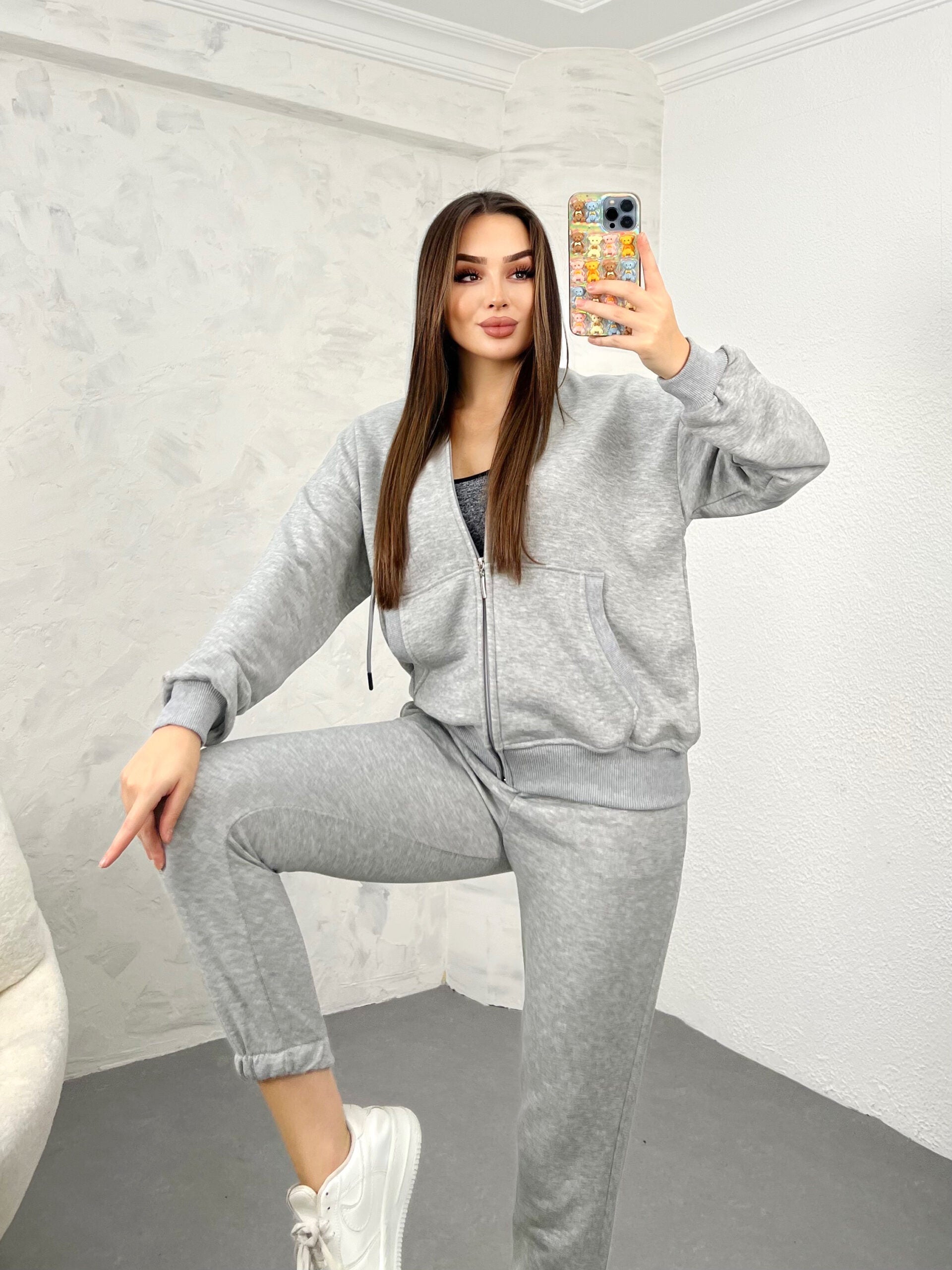Trening dama bumbac cu fermoar 3878