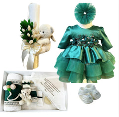 Trusou botez fete – Green Princess Baptism Set