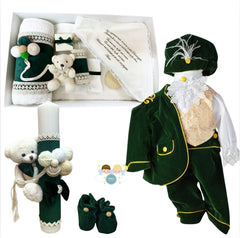Trusou botez baieti – Baby Green Baptism Set