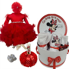 Trusou botez fete – Baby in Red Baptism Set