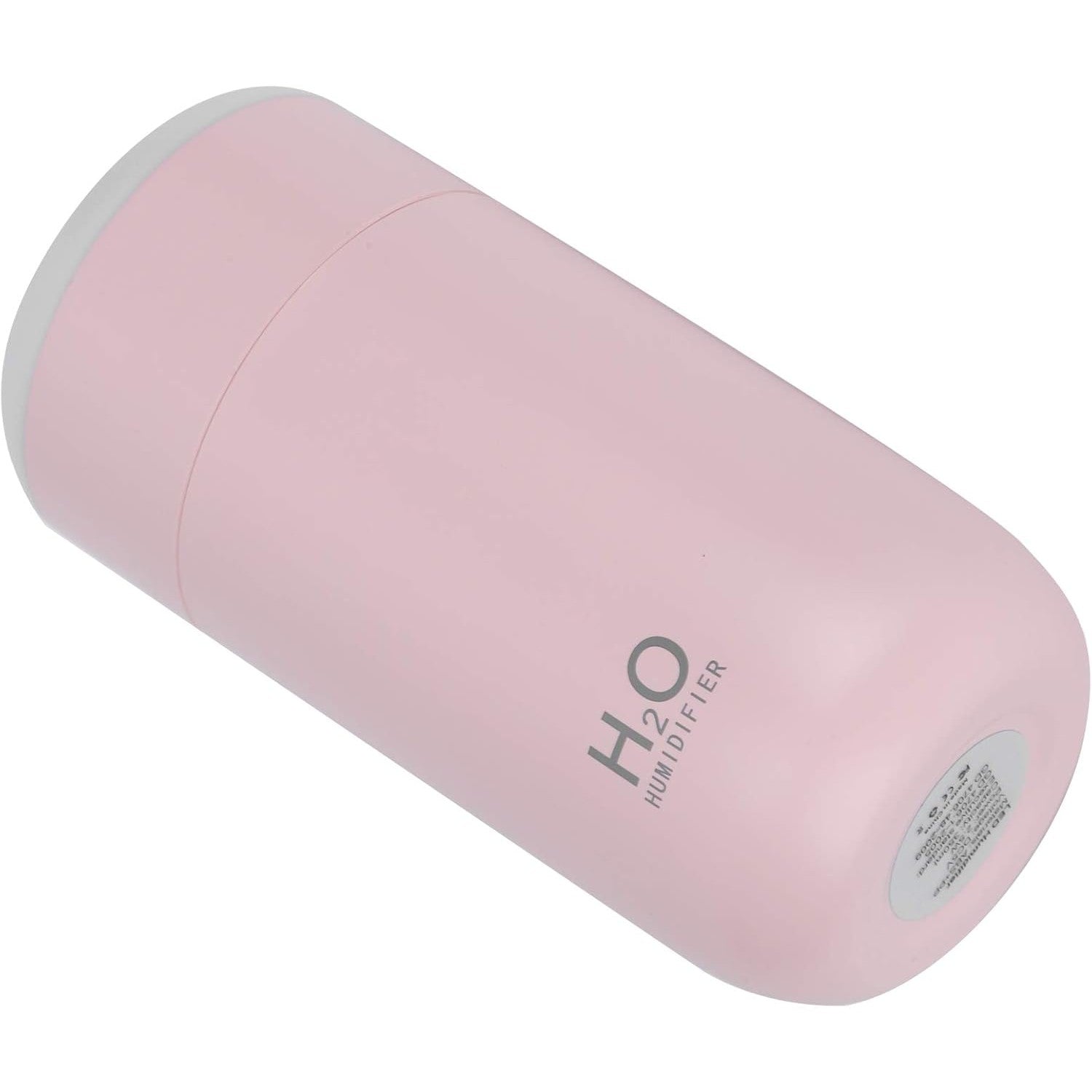 Umidificator, H2O, cu Difuzor de Aroma, Lumina de Noapte LED in 7 Culori, Zgomot Redus, 14.7x7.2cm, 350mL, Culoare Roz