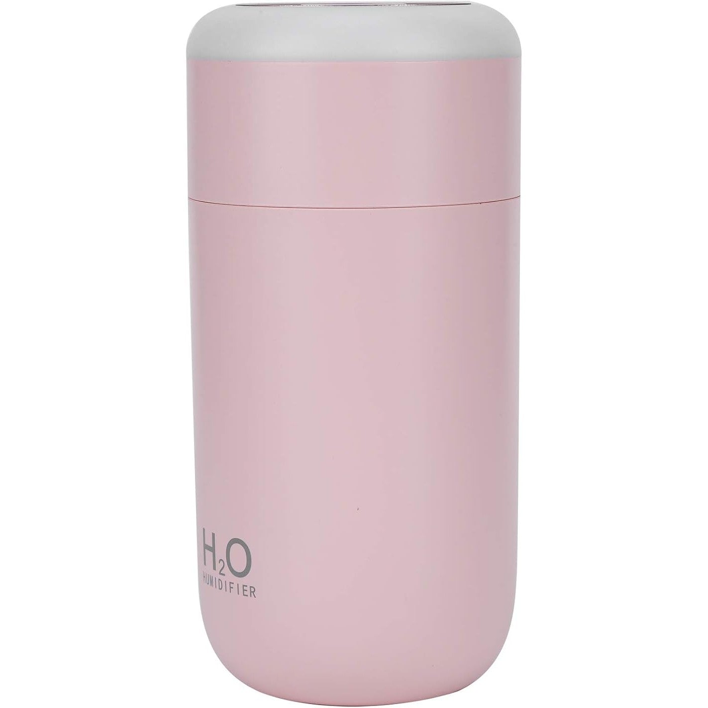Umidificator, H2O, cu Difuzor de Aroma, Lumina de Noapte LED in 7 Culori, Zgomot Redus, 14.7x7.2cm, 350mL, Culoare Roz