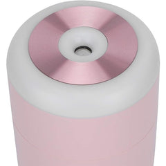 Umidificator, H2O, cu Difuzor de Aroma, Lumina de Noapte LED in 7 Culori, Zgomot Redus, 14.7x7.2cm, 350mL, Culoare Roz